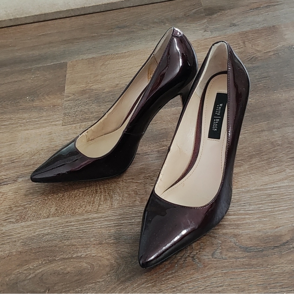 Maroon shiny heels